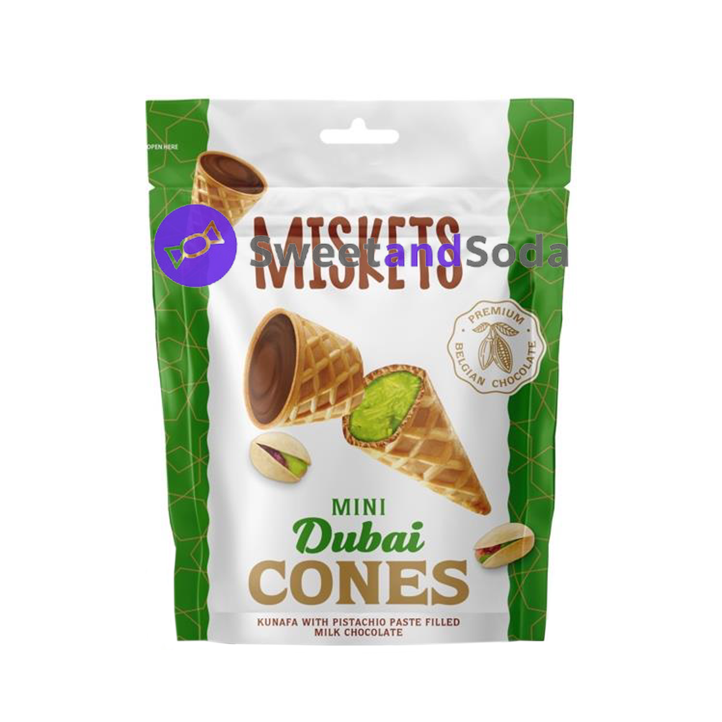 Miskets Dubai Milk PistachioCornet 12X50 gr