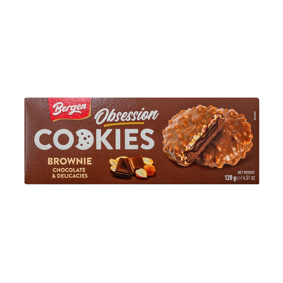 Bergen Cookie Brownie Chocolat 18x128g