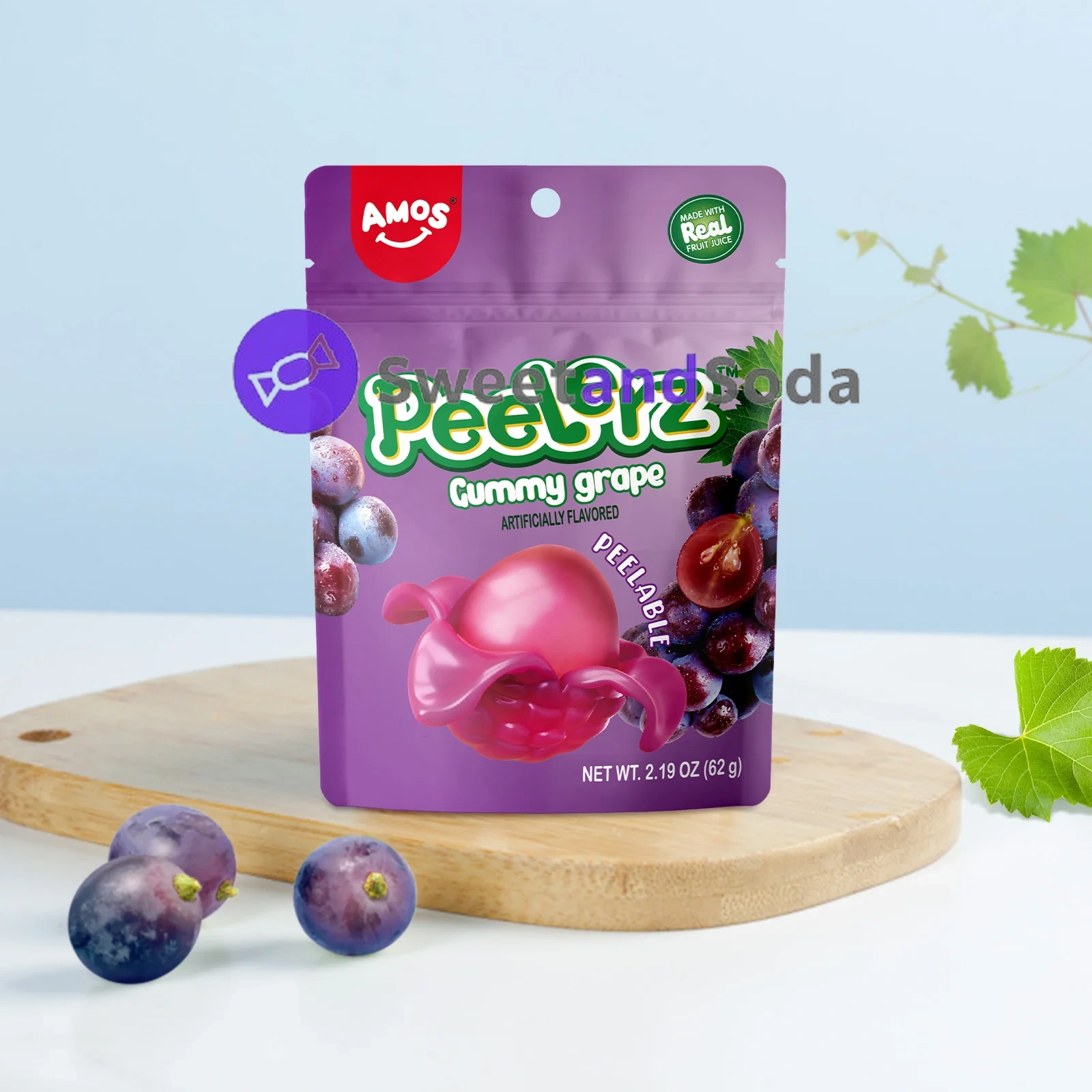 Amos Peelerz Gummy Grape 24x65g