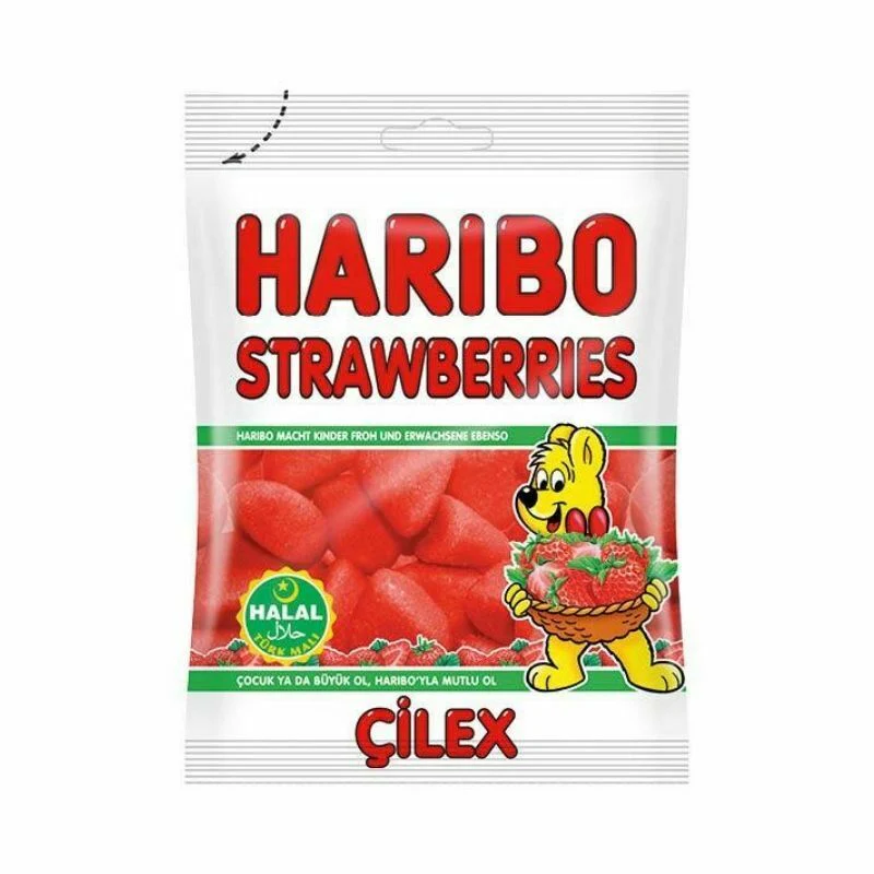 Haribo cilek strawberries 18x80g DLC(01/2027)