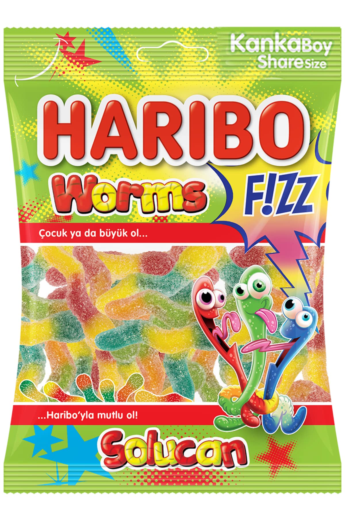 Haribo worms fizz 30x80g DLC(01/2027)